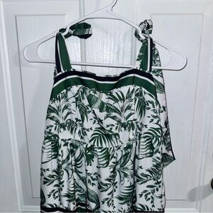 SHEIN Tropical Green and White Dress